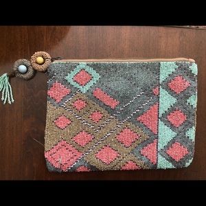 Anthropologie Aztec beaded clutch